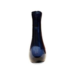 Vintage Blue Art Glass Vase, Signed, 8" Tall